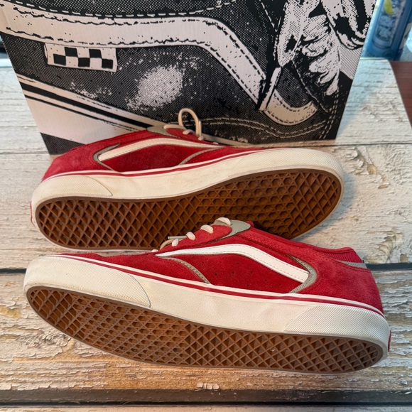Vans Rowley Skate Shoes Men 12 Red Suede White Classic NIB Pro Model Rare - Picture 9 of 9